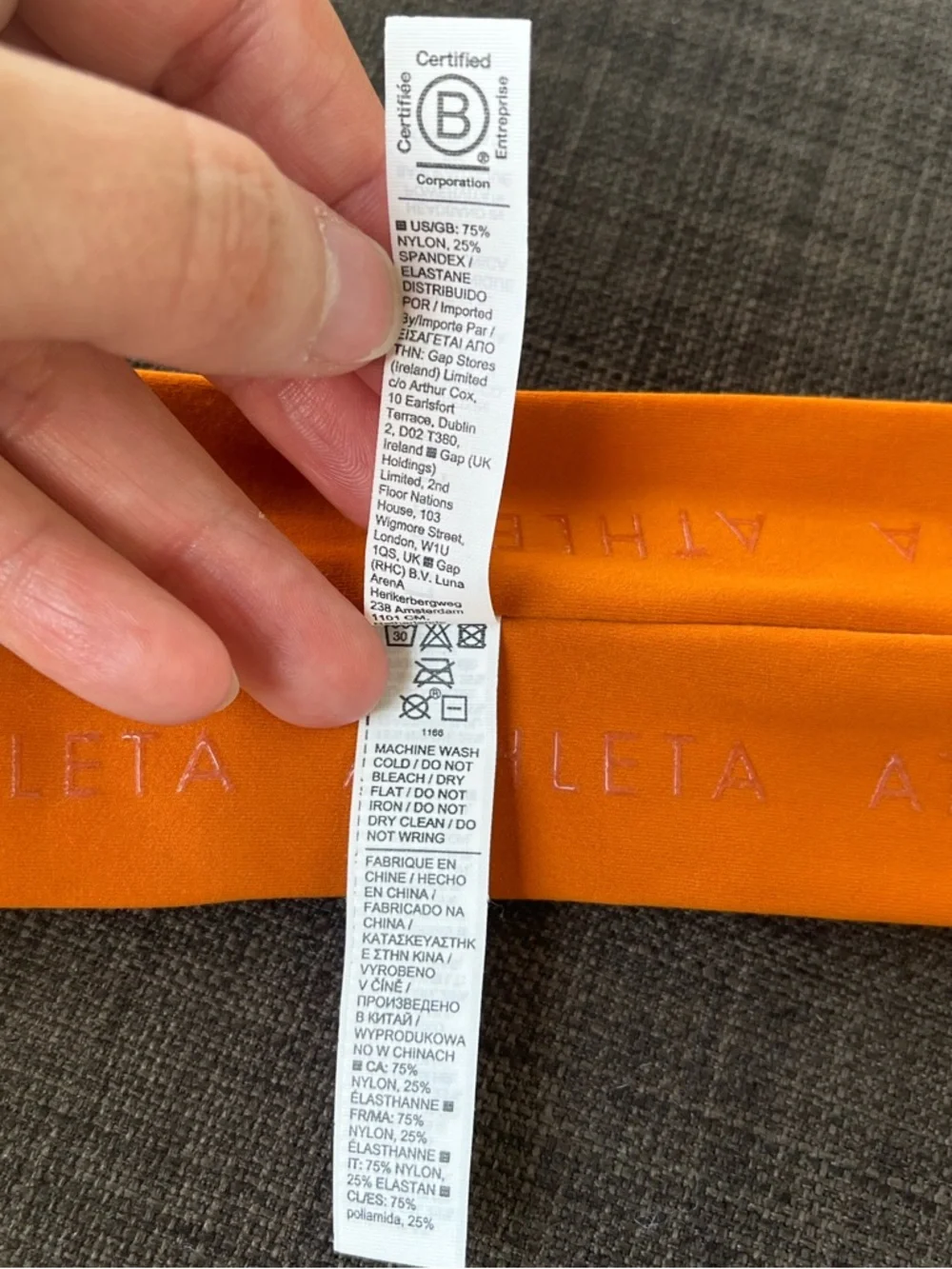 Athleta Bright Orange Knotted Stretch Headband